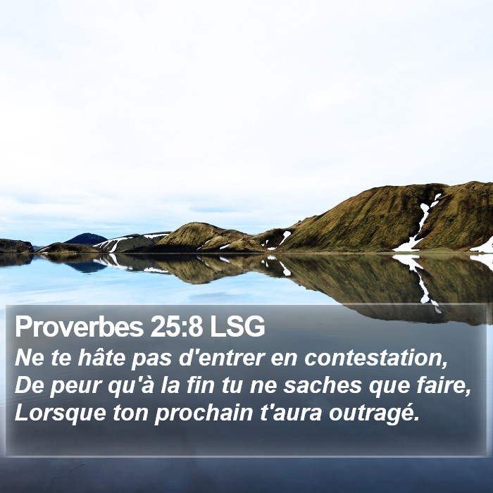 Proverbes 25:8 LSG Bible Study