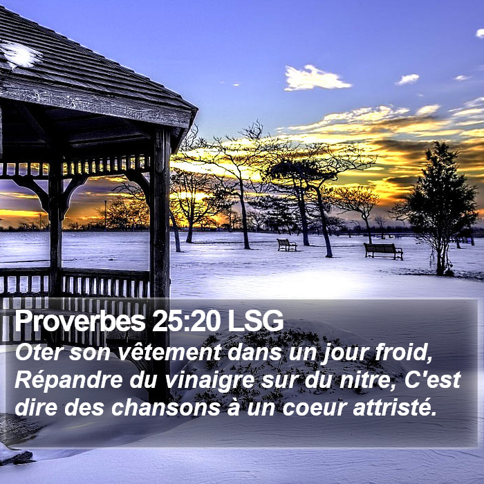 Proverbes 25:20 LSG Bible Study