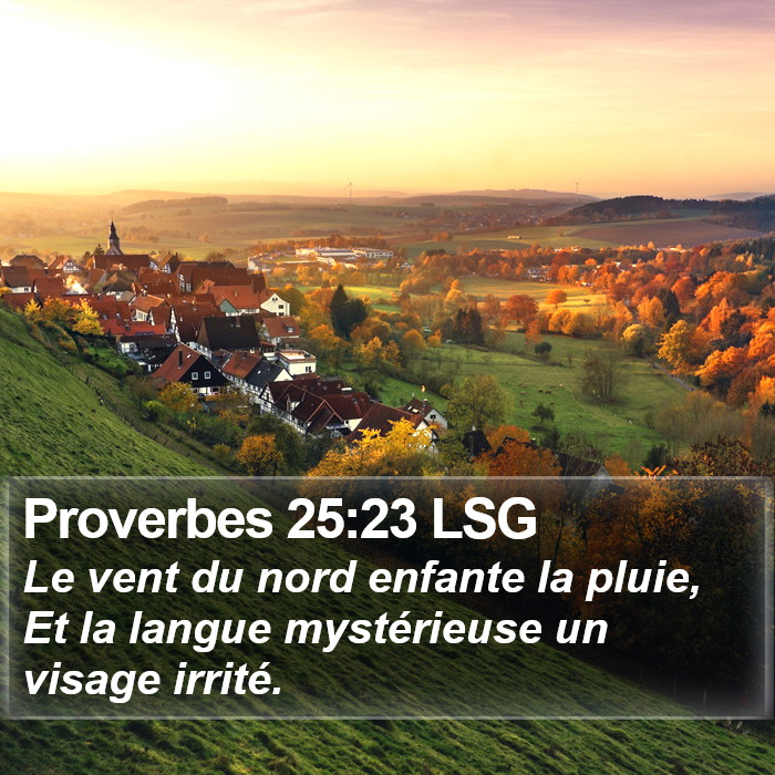 Proverbes 25:23 LSG Bible Study