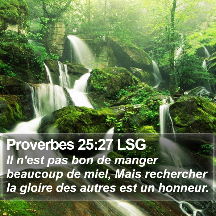 Proverbes 25:27 LSG Bible Study