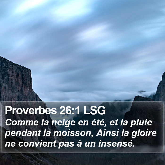 Proverbes 26:1 LSG Bible Study