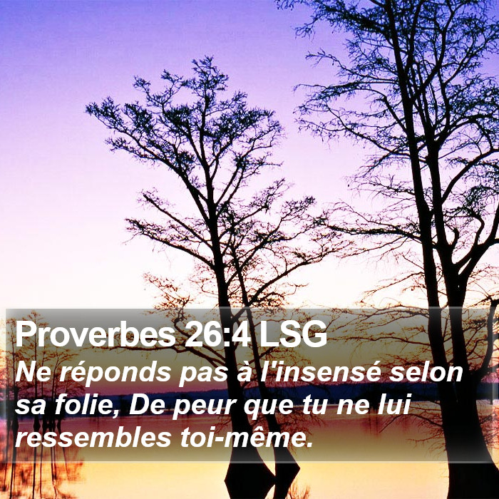 Proverbes 26:4 LSG Bible Study