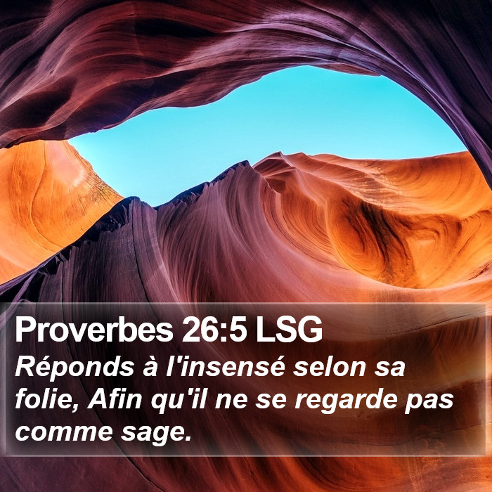 Proverbes 26:5 LSG Bible Study