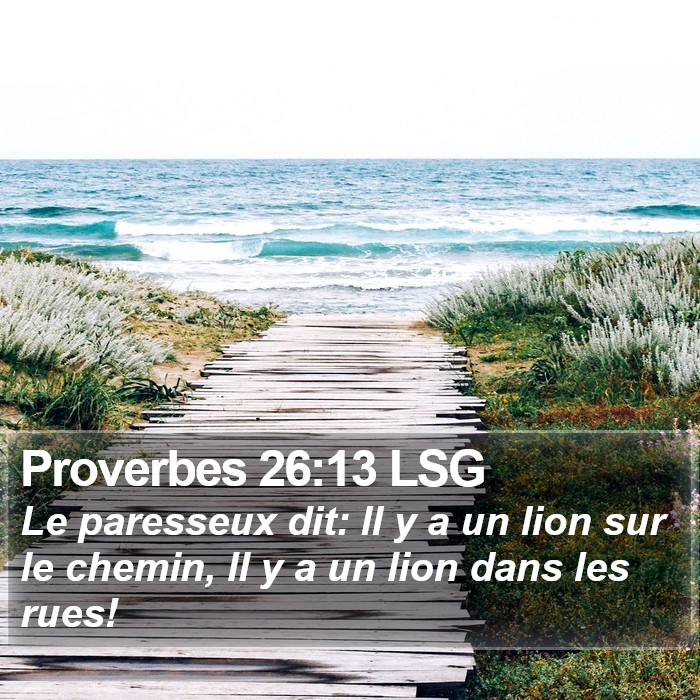 Proverbes 26:13 LSG Bible Study