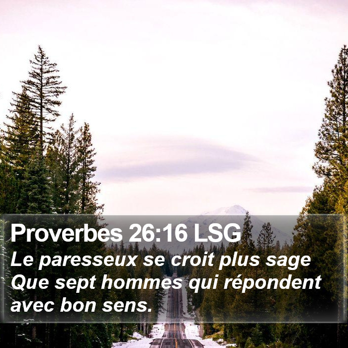 Proverbes 26:16 LSG Bible Study