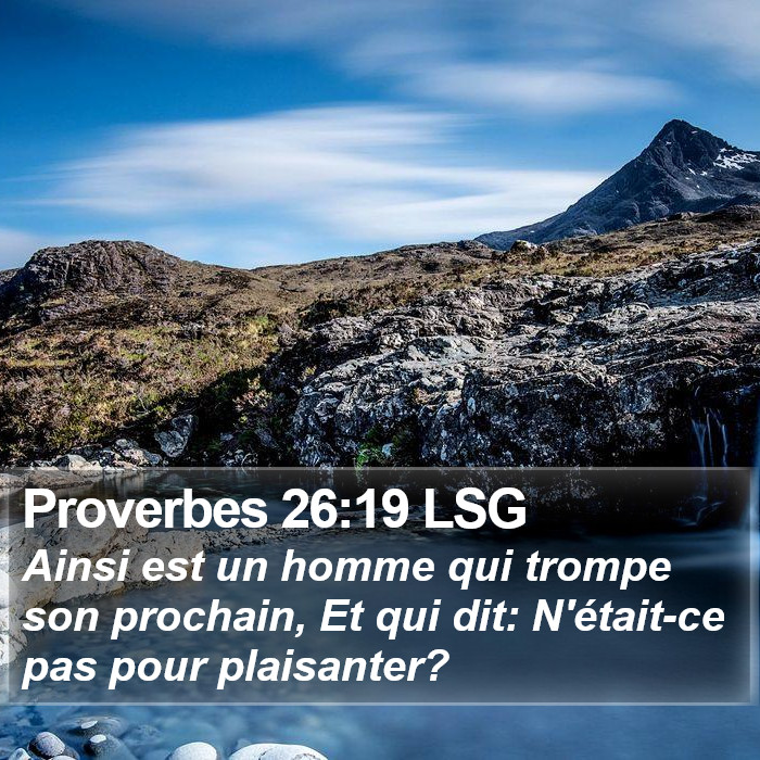 Proverbes 26:19 LSG Bible Study