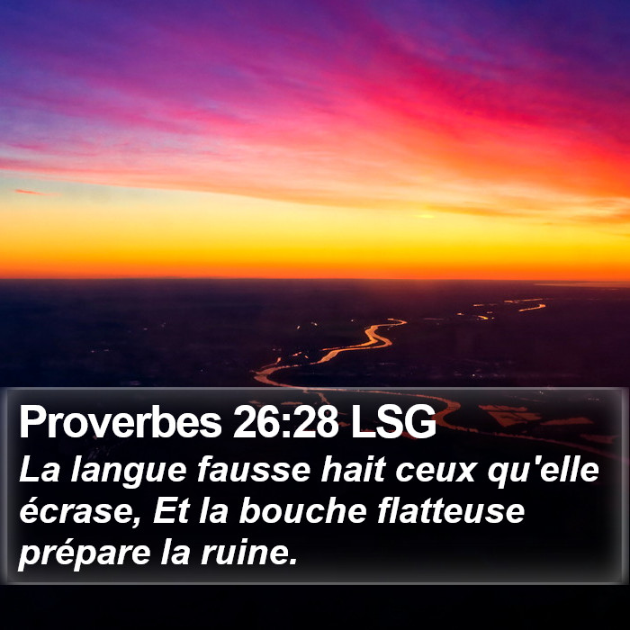 Proverbes 26:28 LSG Bible Study