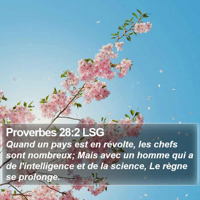 Proverbes 28:2 LSG Bible Study