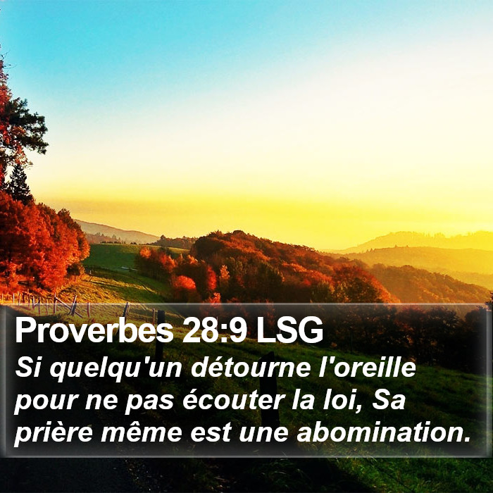 Proverbes 28:9 LSG Bible Study