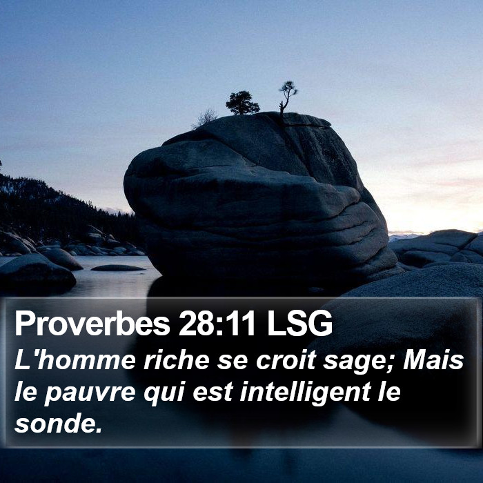 Proverbes 28:11 LSG Bible Study