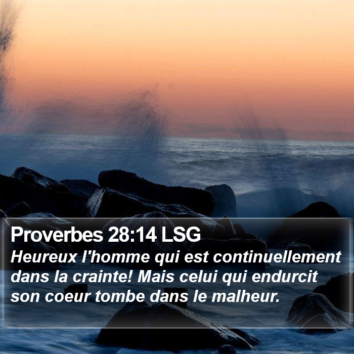 Proverbes 28:14 LSG Bible Study