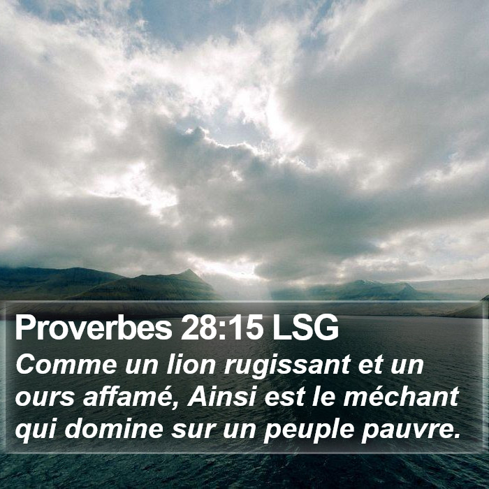 Proverbes 28:15 LSG Bible Study