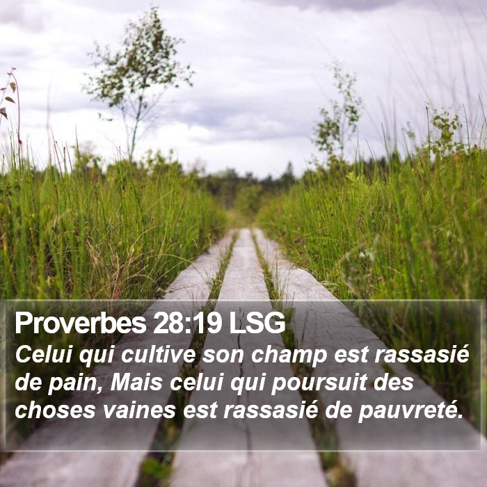 Proverbes 28:19 LSG Bible Study