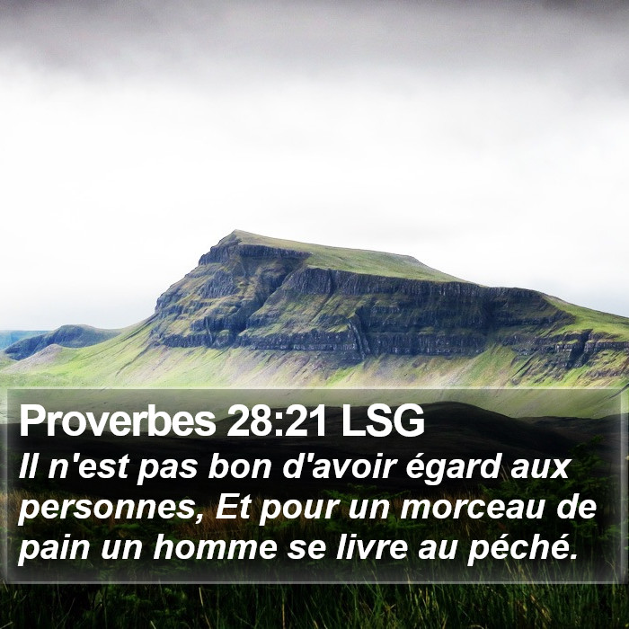 Proverbes 28:21 LSG Bible Study