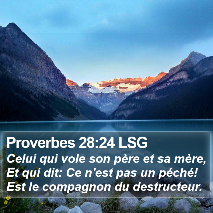 Proverbes 28:24 LSG Bible Study