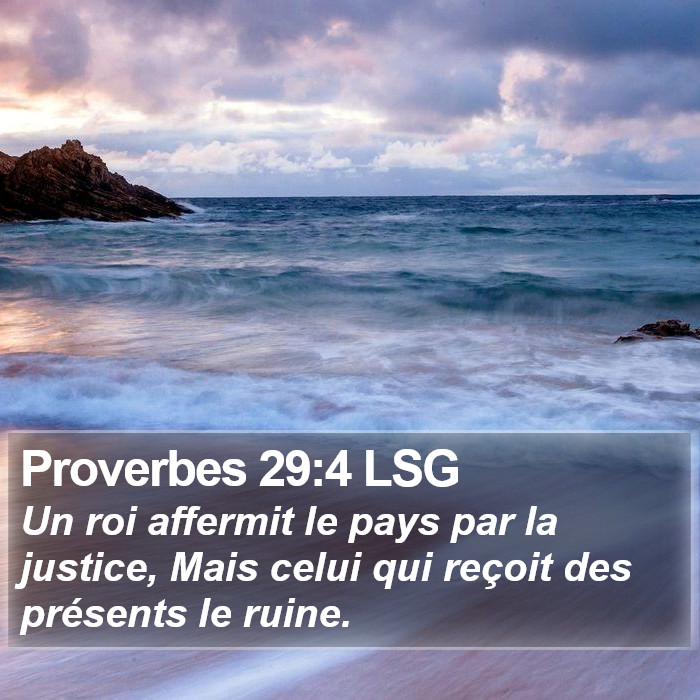 Proverbes 29:4 LSG Bible Study