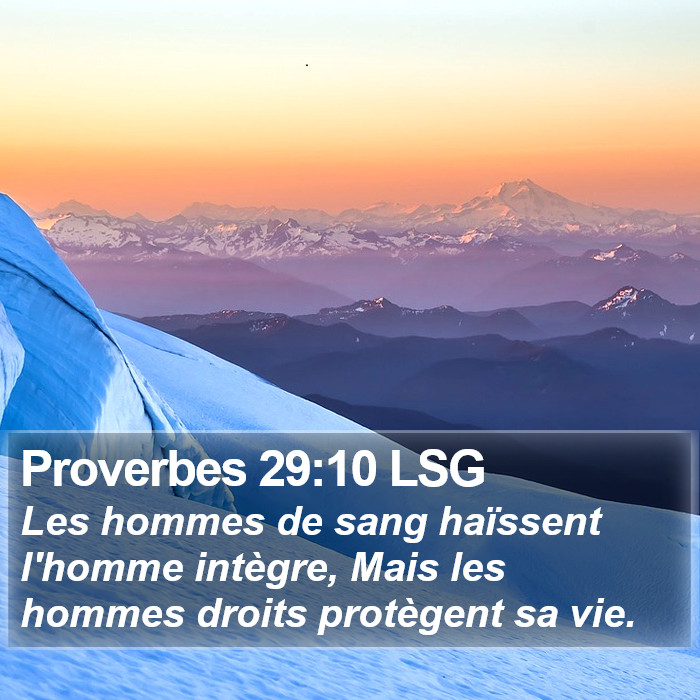 Proverbes 29:10 LSG Bible Study