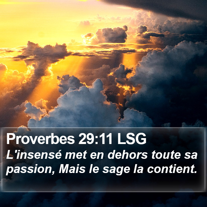 Proverbes 29:11 LSG Bible Study