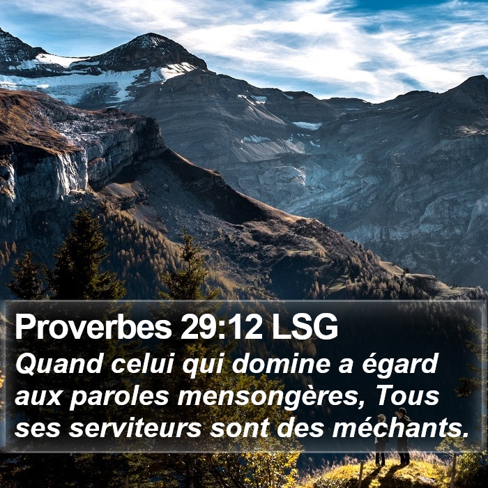 Proverbes 29:12 LSG Bible Study