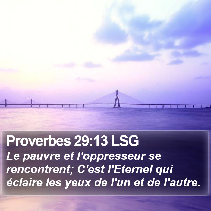 Proverbes 29:13 LSG Bible Study