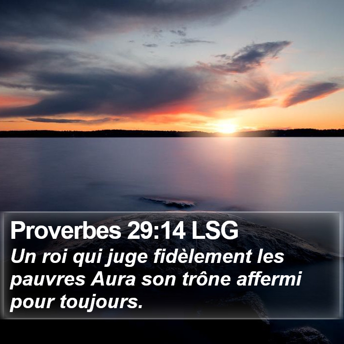 Proverbes 29:14 LSG Bible Study