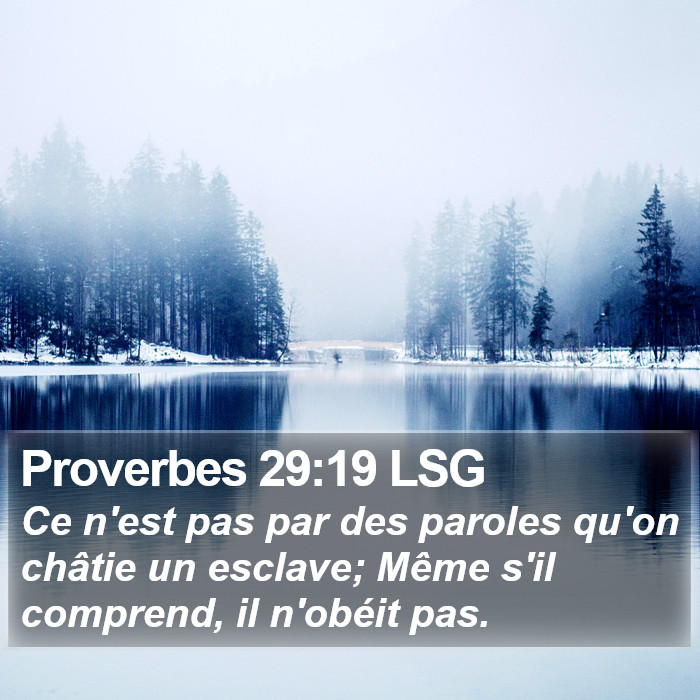 Proverbes 29:19 LSG Bible Study