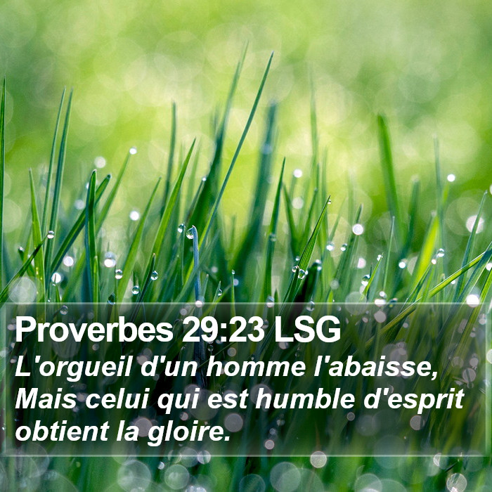 Proverbes 29:23 LSG Bible Study