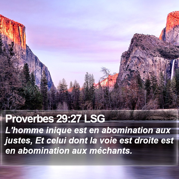 Proverbes 29:27 LSG Bible Study