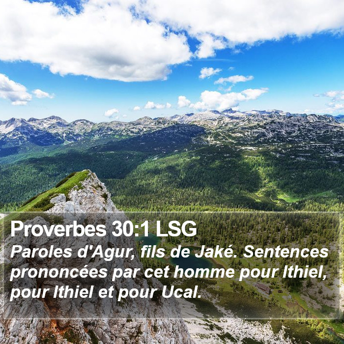 Proverbes 30:1 LSG Bible Study