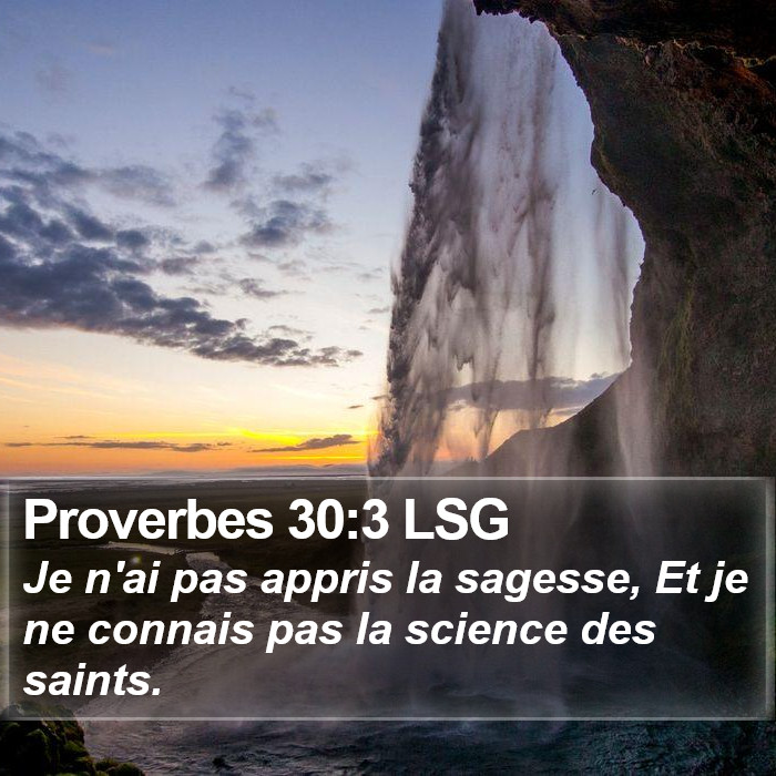 Proverbes 30:3 LSG Bible Study