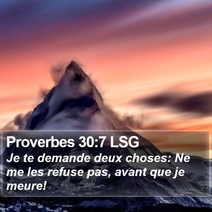 Proverbes 30:7 LSG Bible Study