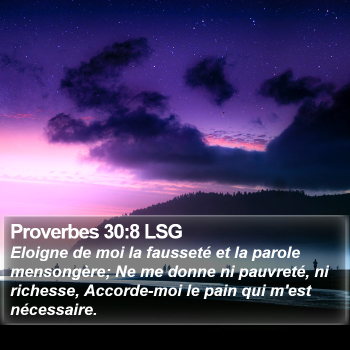 Proverbes 30:8 LSG Bible Study