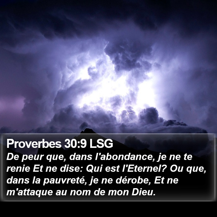 Proverbes 30:9 LSG Bible Study