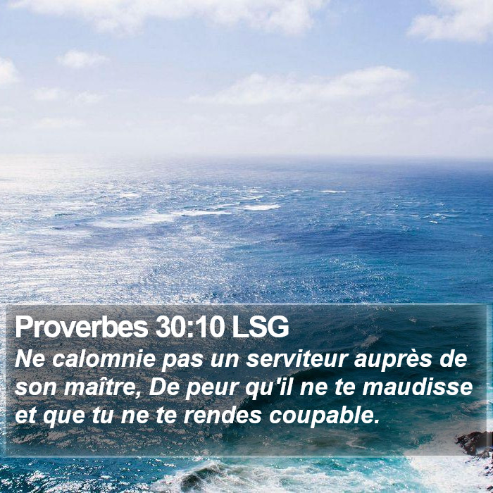 Proverbes 30:10 LSG Bible Study