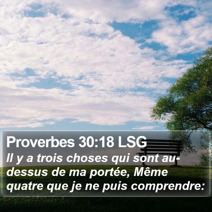 Proverbes 30:18 LSG Bible Study