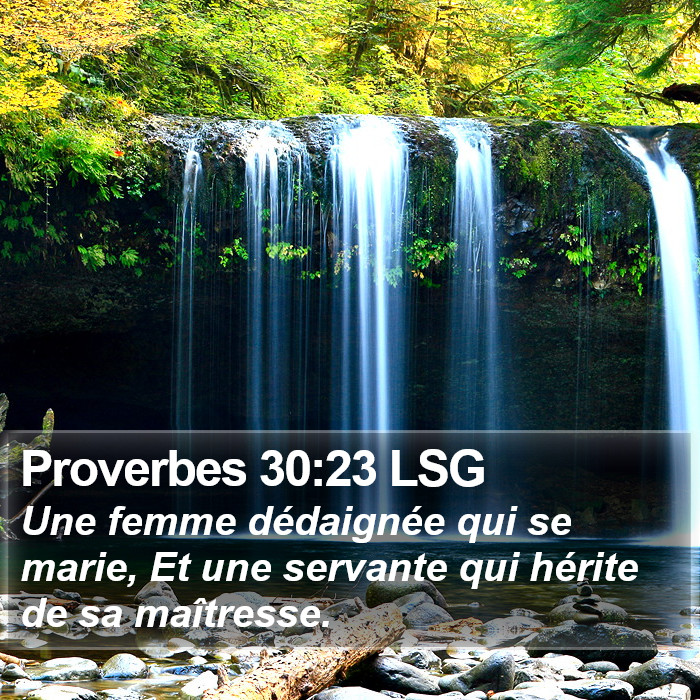Proverbes 30:23 LSG Bible Study
