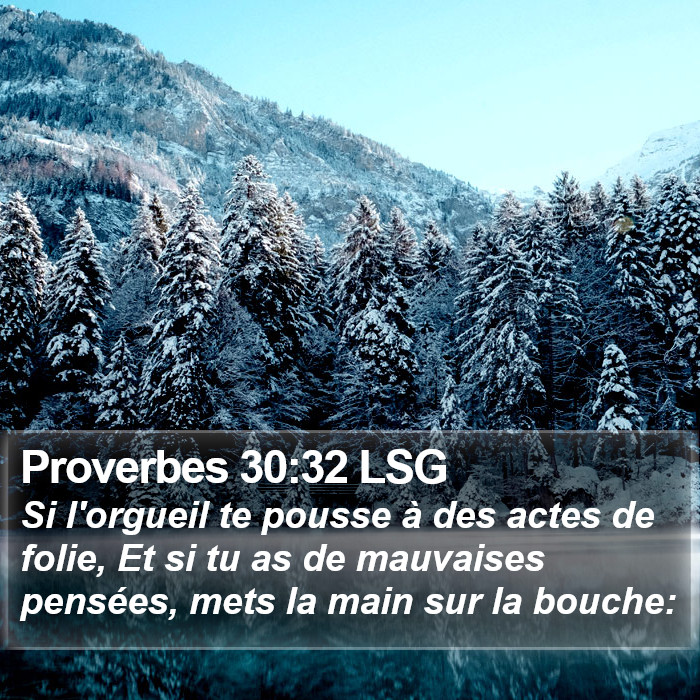 Proverbes 30:32 LSG Bible Study