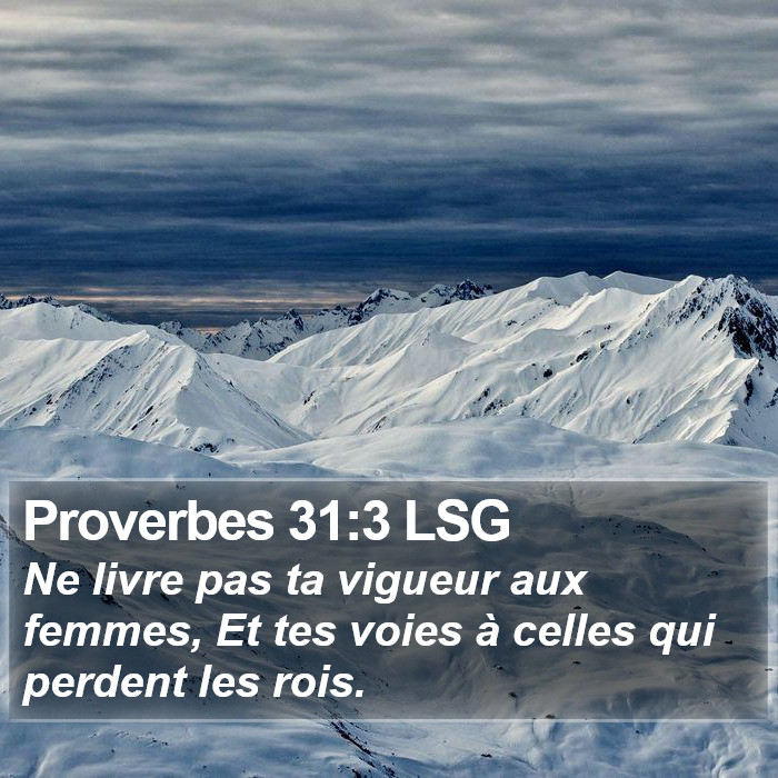 Proverbes 31:3 LSG Bible Study