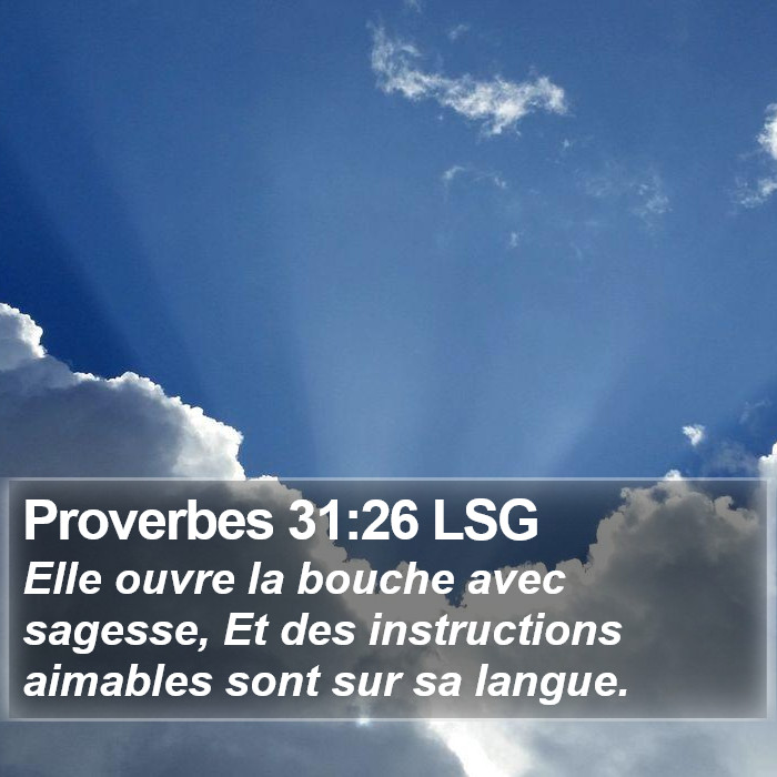 Proverbes 31:26 LSG Bible Study