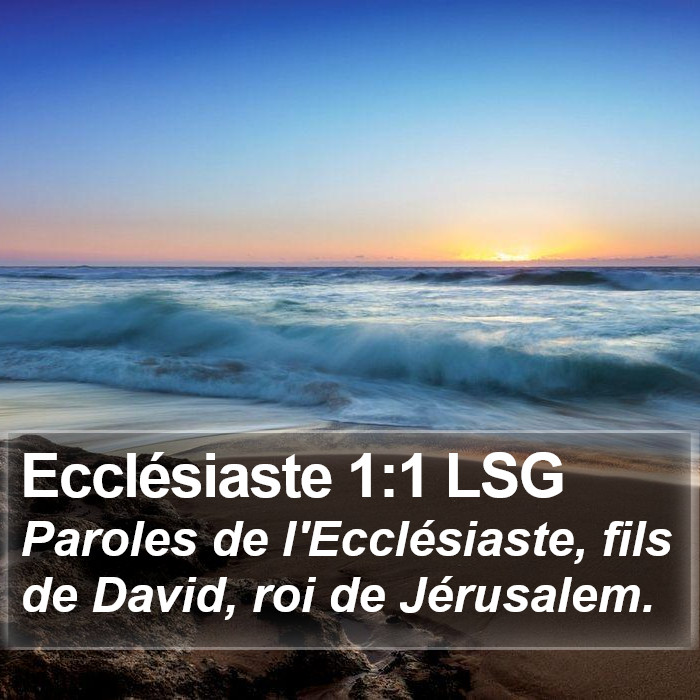 Ecclésiaste 1:1 LSG Bible Study