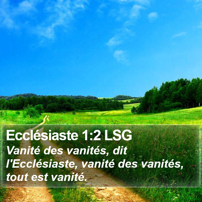 Ecclésiaste 1:2 LSG Bible Study