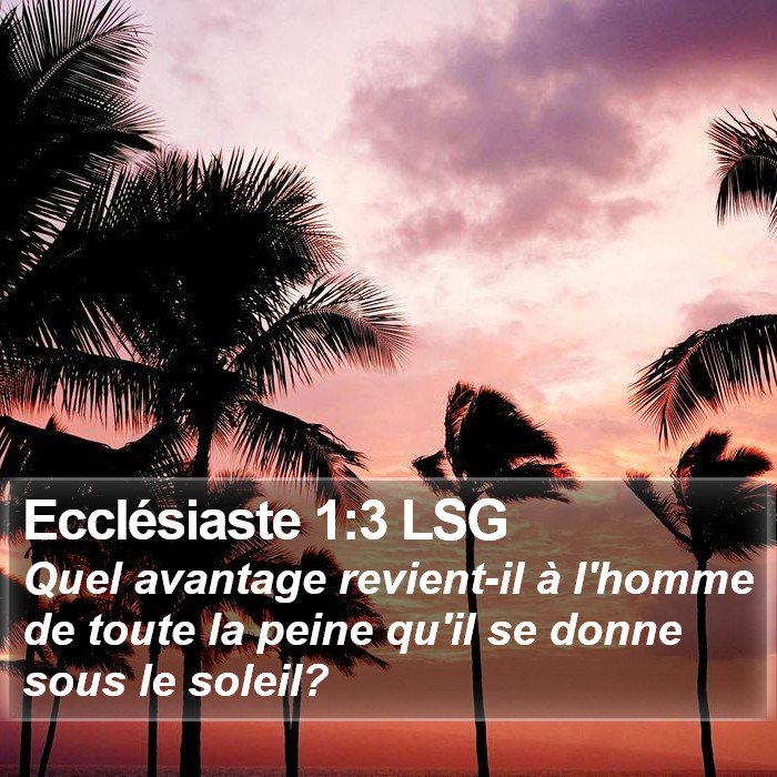 Ecclésiaste 1:3 LSG Bible Study