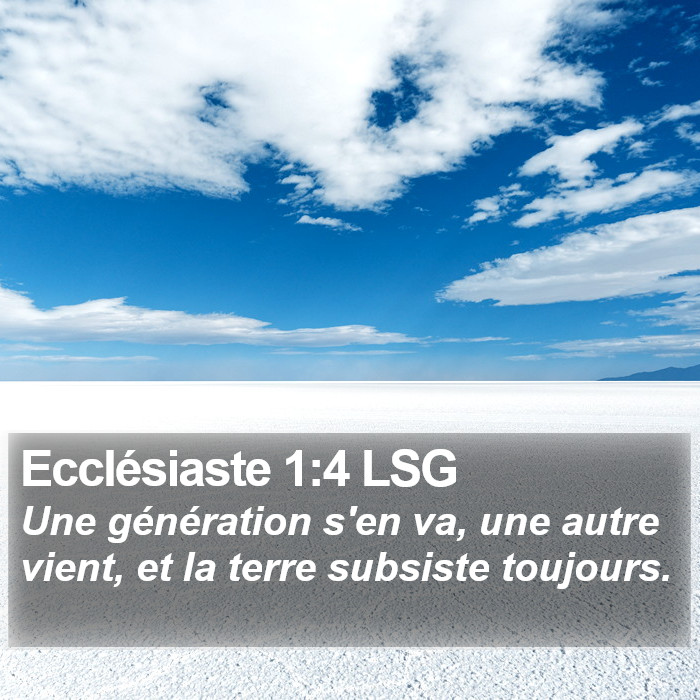 Ecclésiaste 1:4 LSG Bible Study