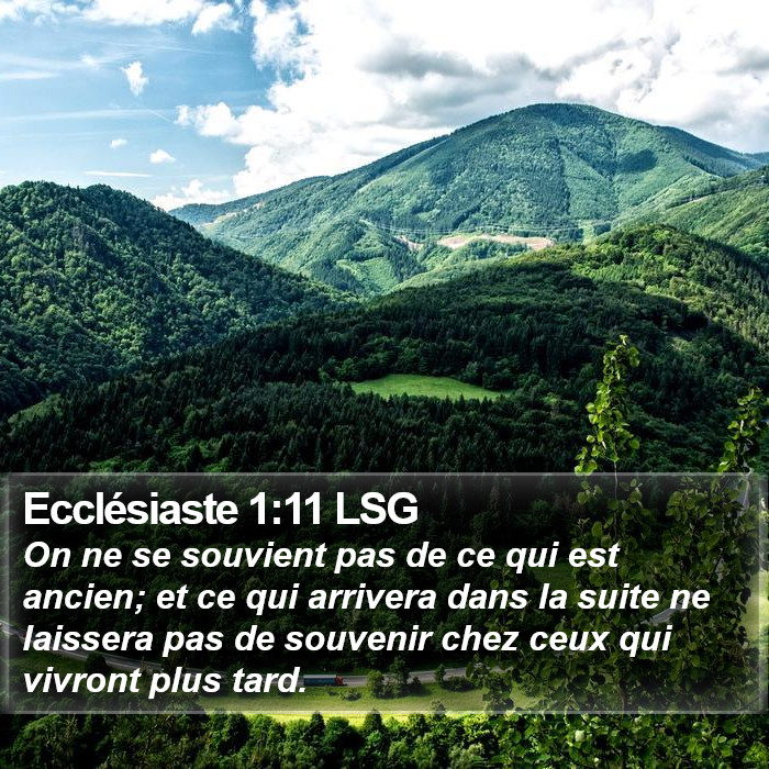 Ecclésiaste 1:11 LSG Bible Study