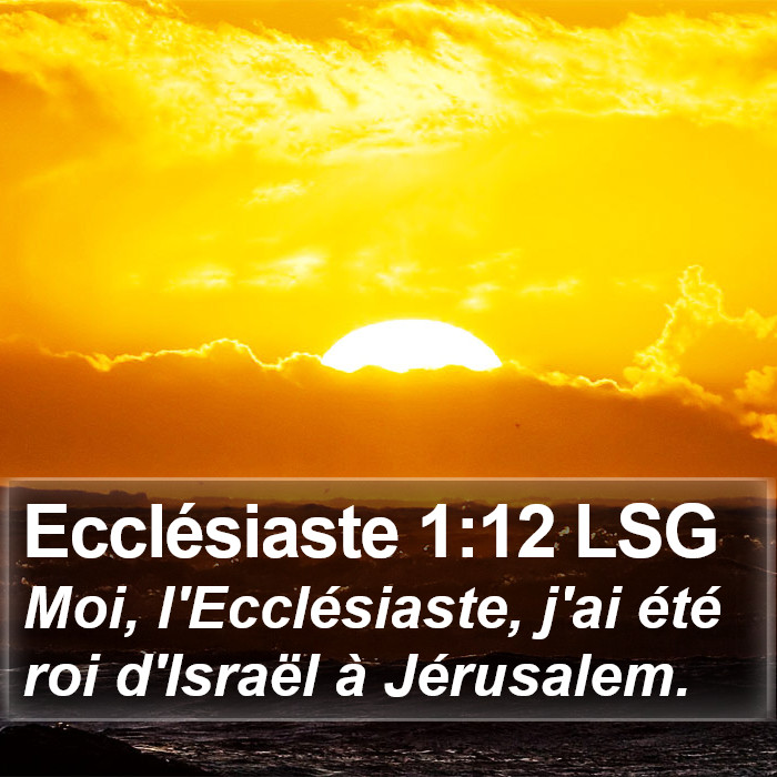 Ecclésiaste 1:12 LSG Bible Study