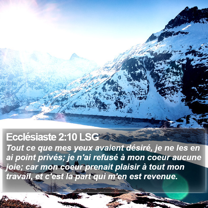 Ecclésiaste 2:10 LSG Bible Study