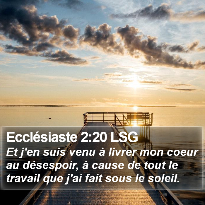 Ecclésiaste 2:20 LSG Bible Study
