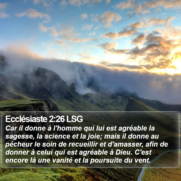 Ecclésiaste 2:26 LSG Bible Study