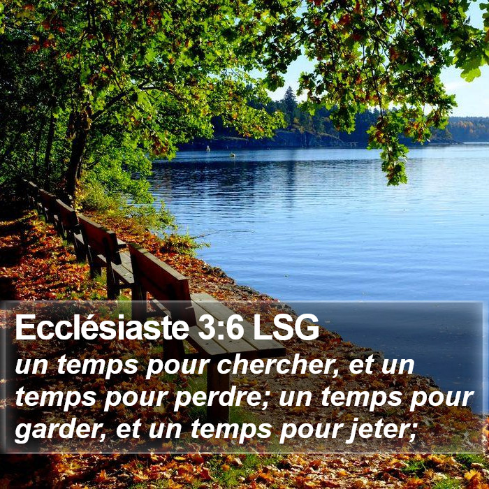 Ecclésiaste 3:6 LSG Bible Study
