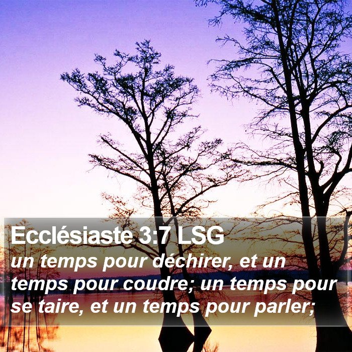Ecclésiaste 3:7 LSG Bible Study